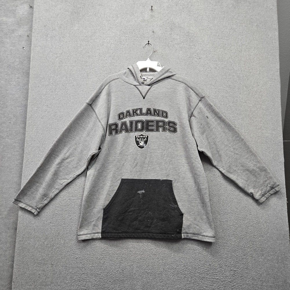 Las Vegas Raiders Men Hoodie L Gray CSA Graphic Fleece Team Logo READ